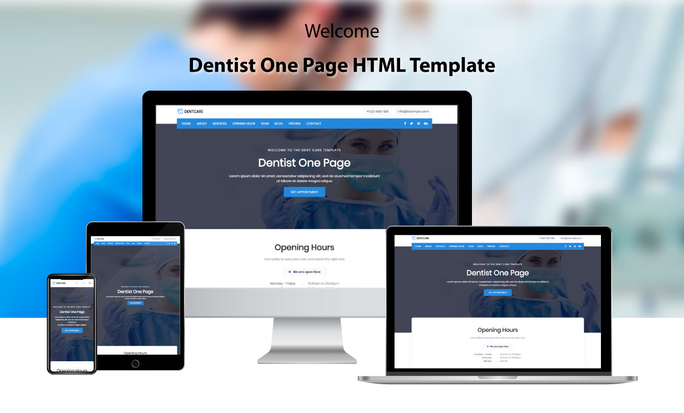 Dent Care - Dentist Landing Page Template
