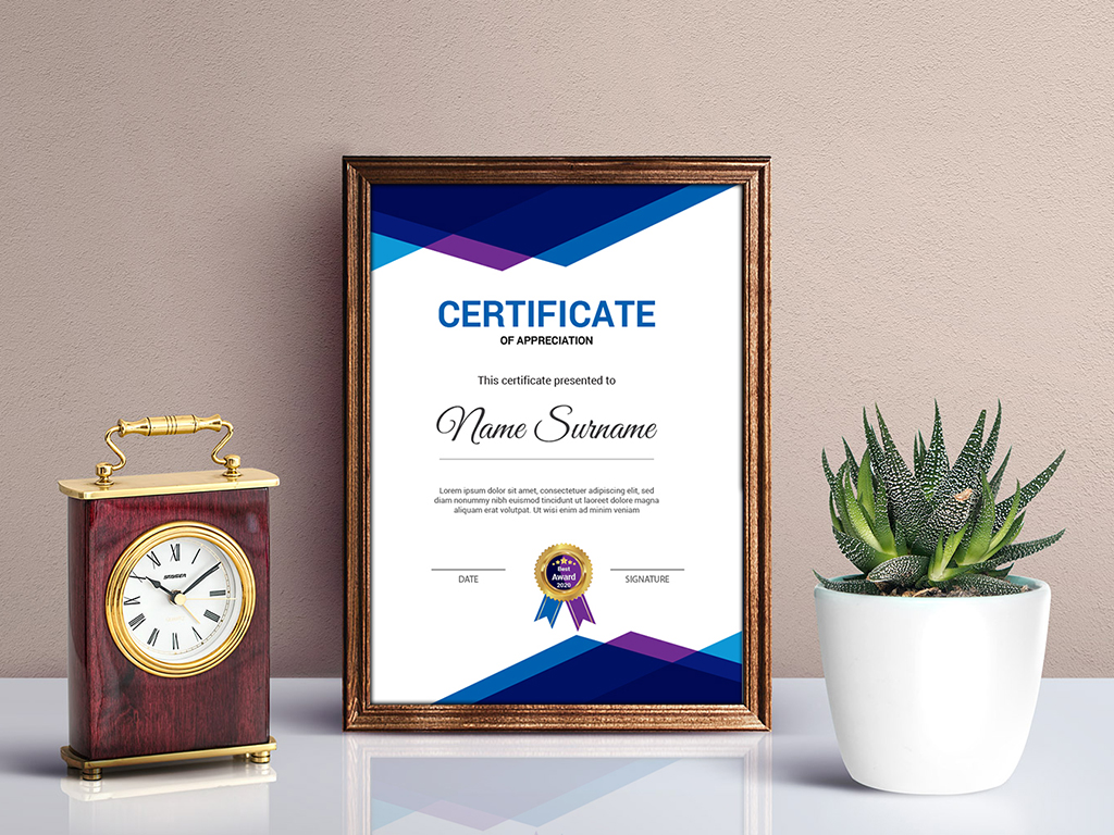 Download Шаблон сертификата "Business Award Certificate Template" / Business Award Certificate Template - Шаблон сертификата на тему графика achievement appreciation award diploma completion acknowledgement landscape eyelash nail extension modern luxury vertical professional training red blue gold green yellow