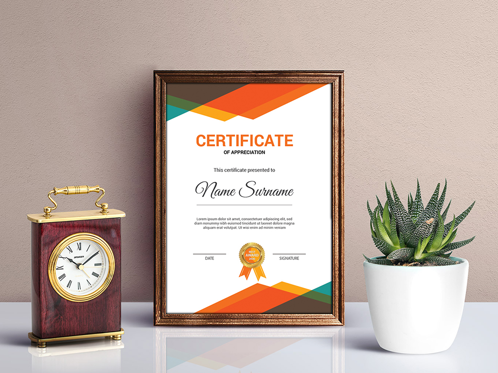 Download Шаблон сертификата "Business Award Certificate Template" / Business Award Certificate Template - Шаблон сертификата на тему графика achievement appreciation award diploma completion acknowledgement landscape eyelash nail extension modern luxury vertical professional training red blue gold green yellow