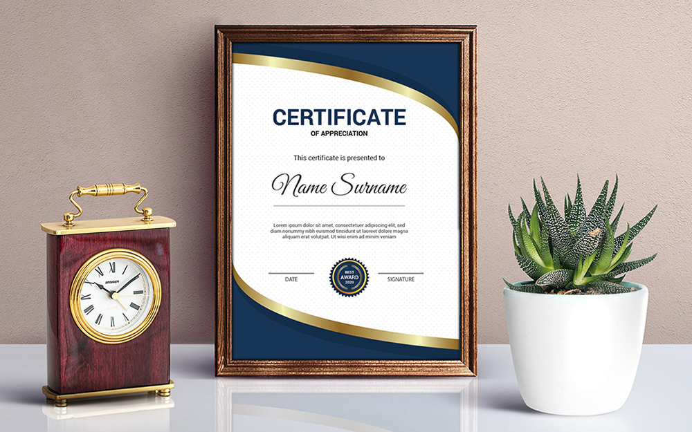 Download Шаблон сертификата "Achievement Certificate Template" / Achievement Certificate Template - Шаблон сертификата на тему графика achievement,appreciation,award,diploma,completion,acknowledgement,landscape,eyelash,nail,extension,modern,luxury,vertical,professional,training,red,blue,gold,green,yellow
