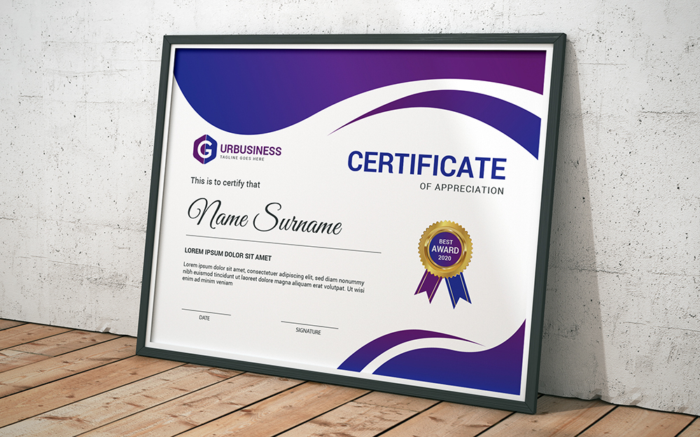 Download Шаблон сертификата "Completion Award Certificate Template" / Completion Award Certificate Template - Шаблон сертификата на тему графика achievement,appreciation,award,diploma,completion,acknowledgement,landscape,eyelash,nail,extension,modern,luxury,vertical,professional,training,red,blue,gold,green,yellow