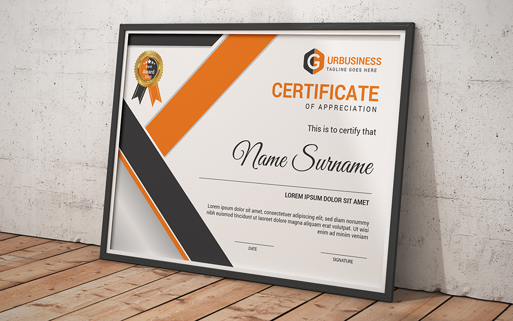 Download Шаблон сертификата "Appreciation Certificate Template" / Appreciation Certificate Template - Шаблон сертификата на тему графика achievement,appreciation,award,diploma,completion,acknowledgement,landscape,eyelash,nail,extension,modern,luxury,vertical,professional,training,red,blue,gold,green,yellow