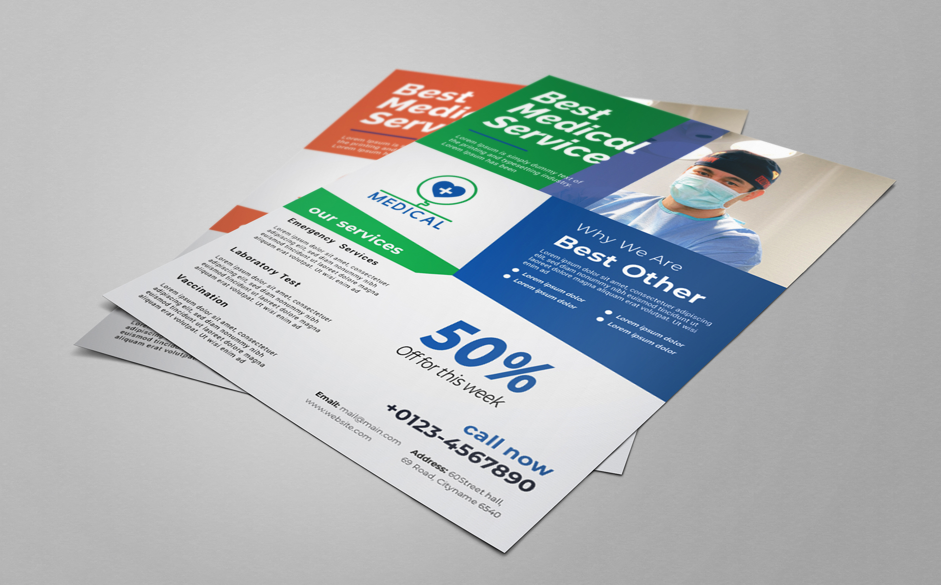 Download Фирменный стиль "Medical A4 Flyer Design - Corporate Identity Template" / Medical A4 Flyer Design - Corporate Identity Template - Фирменный стиль на тему графика a4 business flyer clean clinic corona virus covid19 doctor emergency health hospital medical nurse print ready template