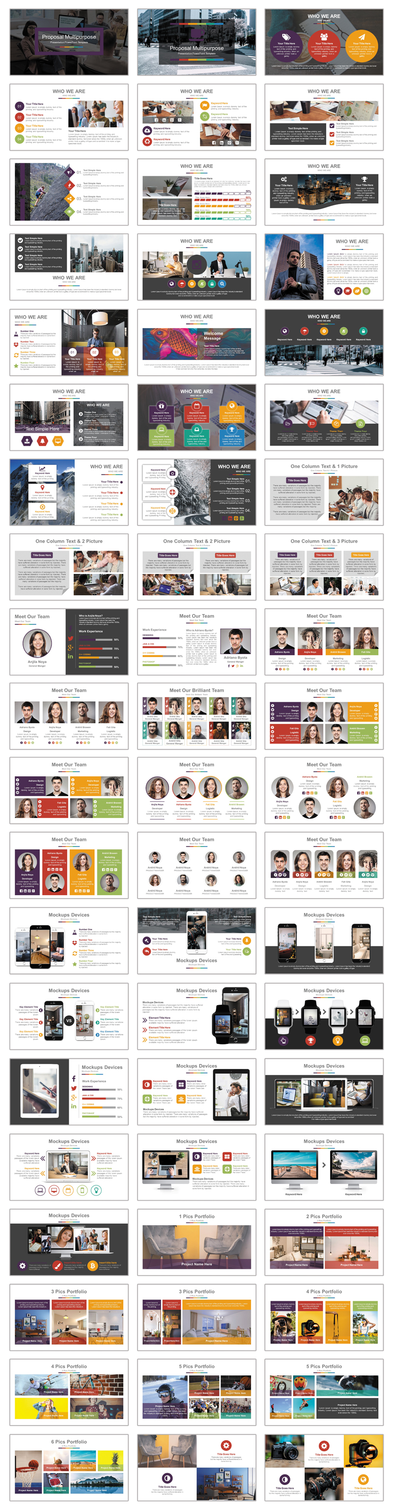Modern Vertical Presentation PowerPoint Template