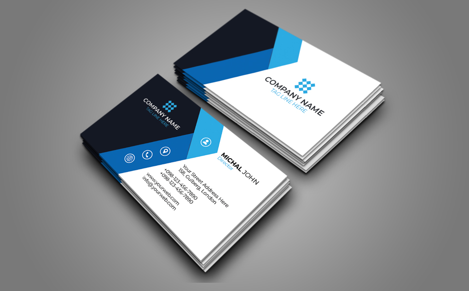 Download Фирменный стиль "Modern Business Card Design - Corporate Identity Template" / Modern Business Card Design - Corporate Identity Template - Фирменный стиль на тему графика black,blue,both,side,business,card,creative,design,desinger,fluer,graphic,green,landscape,modern,official,pack,print,ready,professional,psd