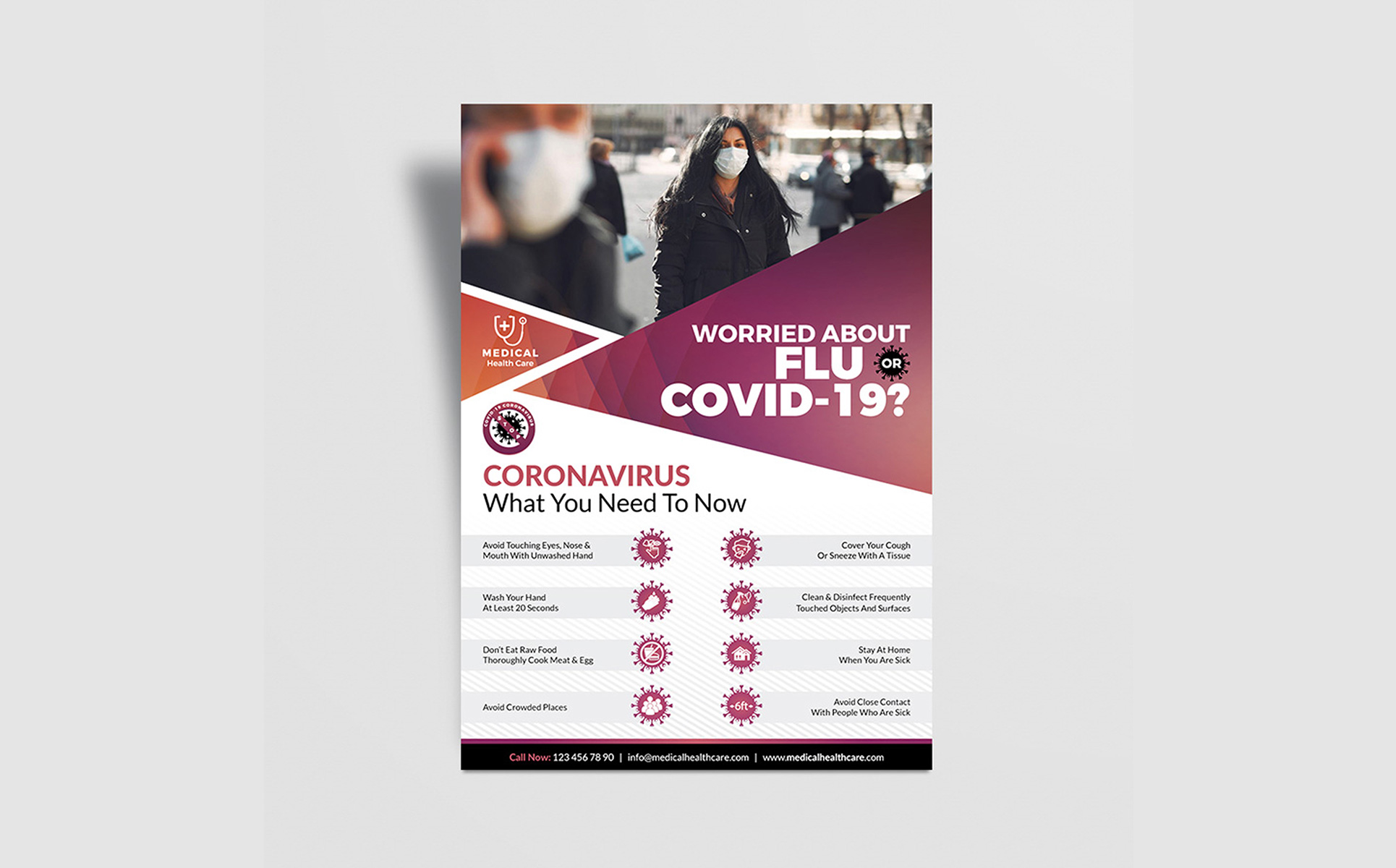 Download Фирменный стиль "Coronavirus Flyer & Covid 19 Flyer - Corporate Identity Template" / Coronavirus Flyer & Covid 19 Flyer - Corporate Identity Template - Фирменный стиль на тему медицина corona,flyer,virus,coronavirus,covid,19,epidemic,facebook,event,fb,event,infection,macro,medical,medicine,mers,microbiology,microscopic,n-cov,novel,outbreak,quarantine,sars,wuhan,wuhan