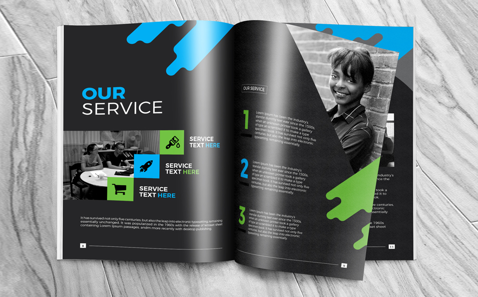 Download Фирменный стиль "Bi-fold Brochure - Corporate Identity Template" / Bi-fold Brochure - Corporate Identity Template - Фирменный стиль на тему графика bi-fold,brochure,template,cover,design,creative,leflet,flyer,corporate,indesign,book,report,company