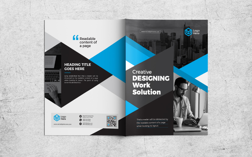 Download Фирменный стиль "Bi-Fold Brochure - Corporate Identity Template" / Bi-Fold Brochure - Corporate Identity Template - Фирменный стиль на тему графика bi-fold,brochure,template,company,corporate,cretive,book,poster,advertising,flyer
