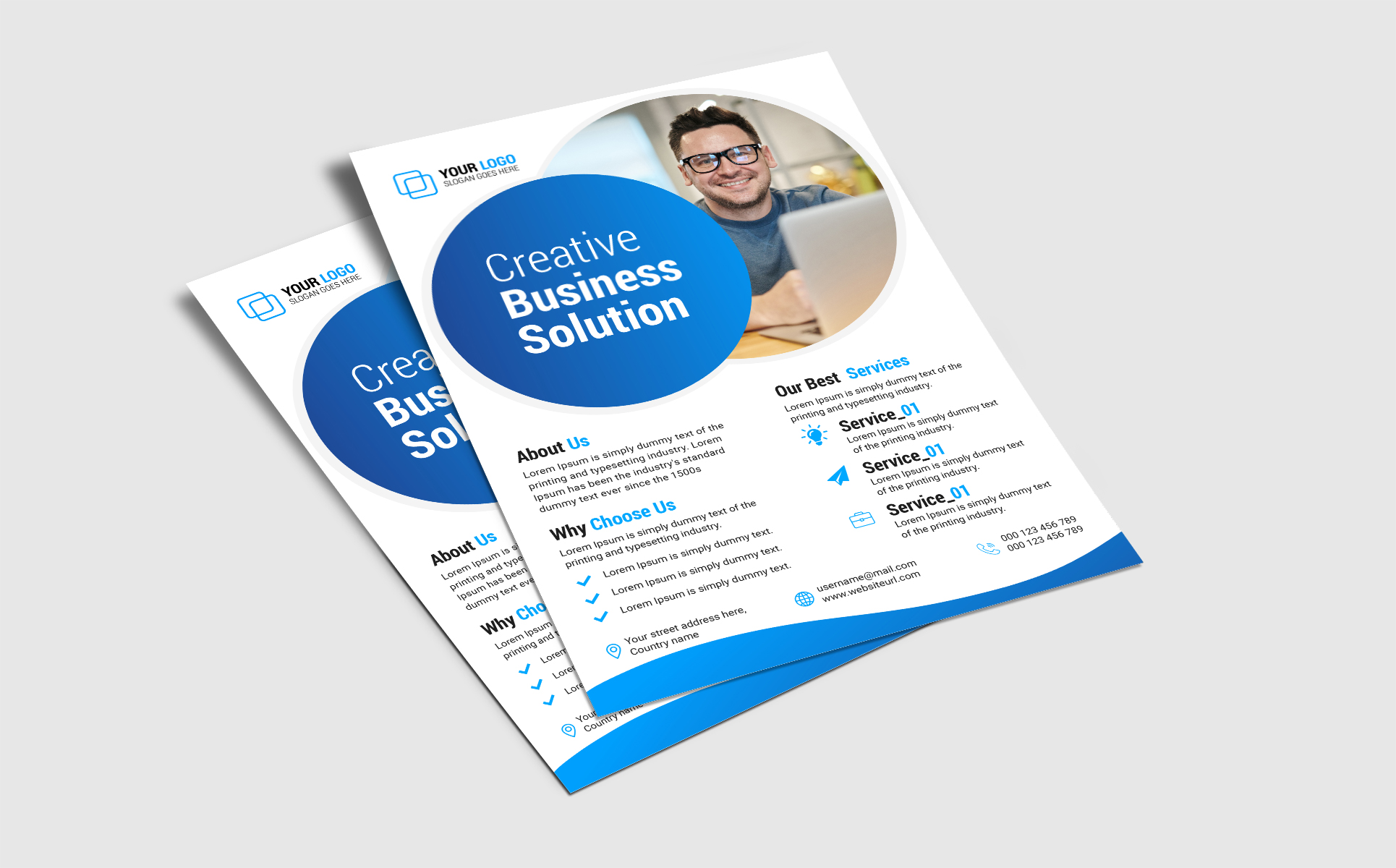 Download Фирменный стиль "Modern business flyer design - Corporate Identity Template" / Modern business flyer design - Corporate Identity Template - Фирменный стиль на тему графика flyer,design,corporate,business,real,estate,modern,creative,travel,home,a4,template,leaflet,brochure,poster,hotel,medical,marketing,promoting,advertising