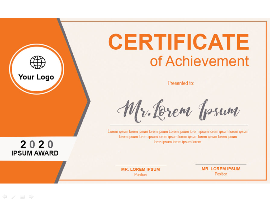 Download Шаблон сертификата "Formal Business Certificate Template" / Formal Business Certificate Template - Шаблон сертификата на тему графика formal;,certificate;,business;,template;,award;,achievement,simple,elegant,yellow,orange,blue,green,black,bright,stylish,classy,creative,awarding,recognition