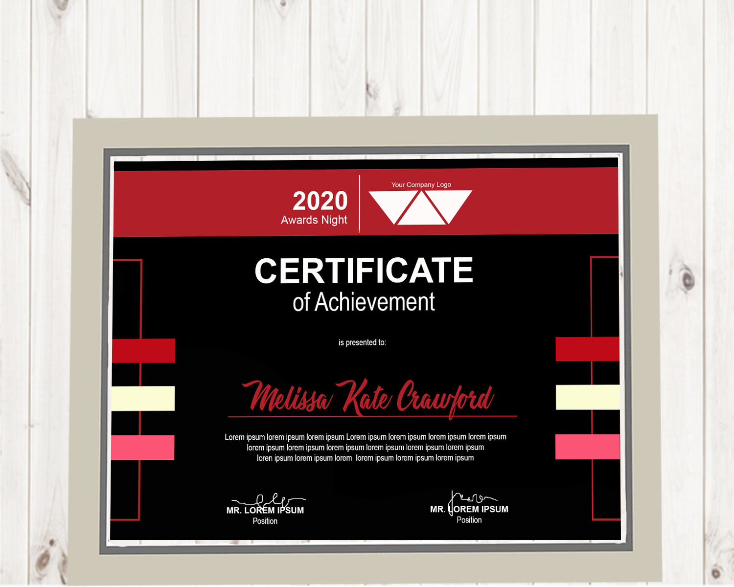 Download Шаблон сертификата "LINES Certificate Template" / LINES Certificate Template - Шаблон сертификата lines,completion,achievement,recognition,attendance,award,event,corporate,student,certificate,employee,participation,geometric,modern,professional,clean,black,gold,red,green