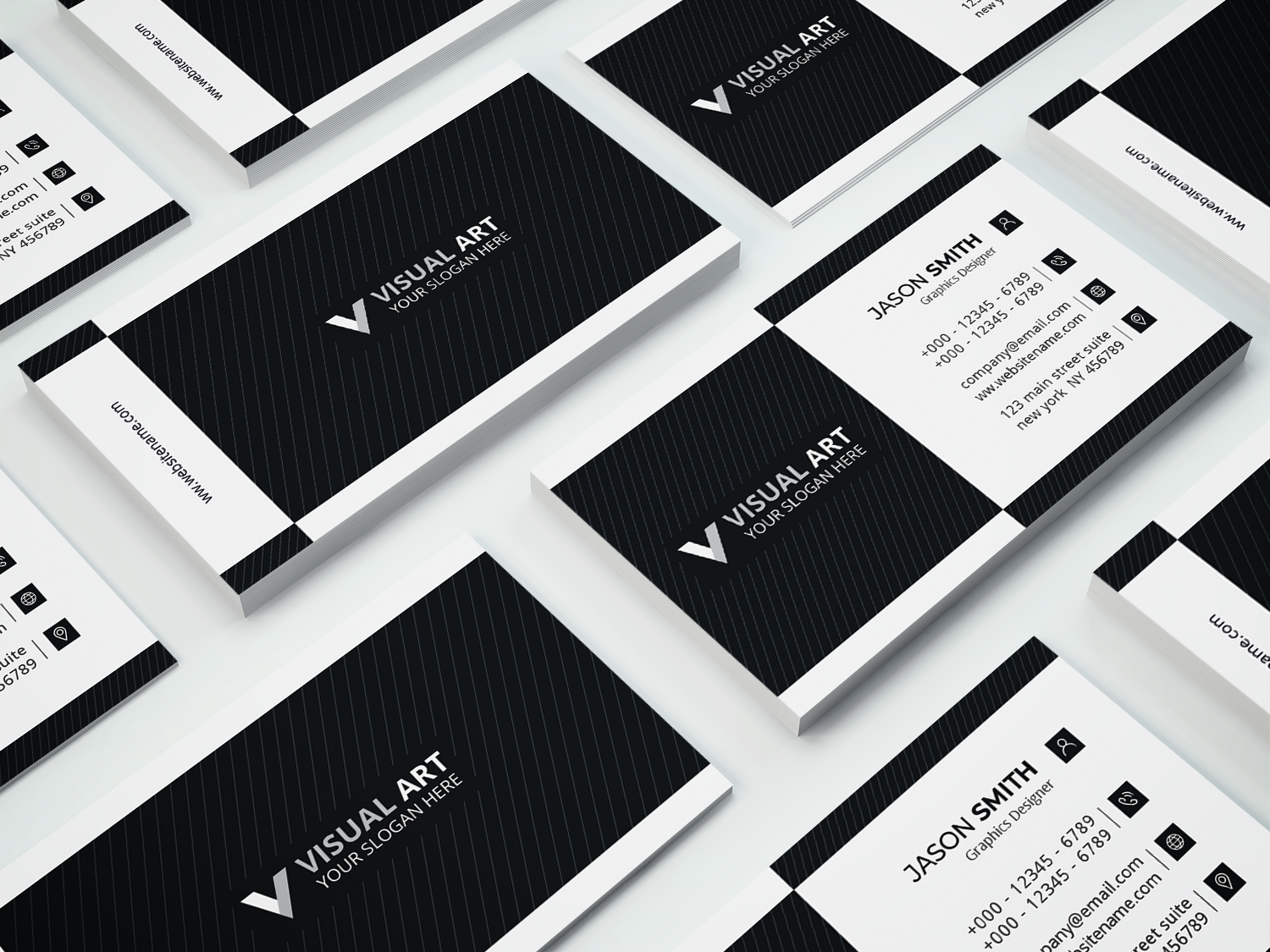 Download Фирменный стиль "Black And White Modern Business Card - Corporate Identity Template" / Black And White Modern Business Card - Corporate Identity Template - Фирменный стиль на тему графика business,corporate,card,design,brand,template,visiting,company,cards,abstract,clean,modern,logo,creative,presentation,contact,information,identity,black,white