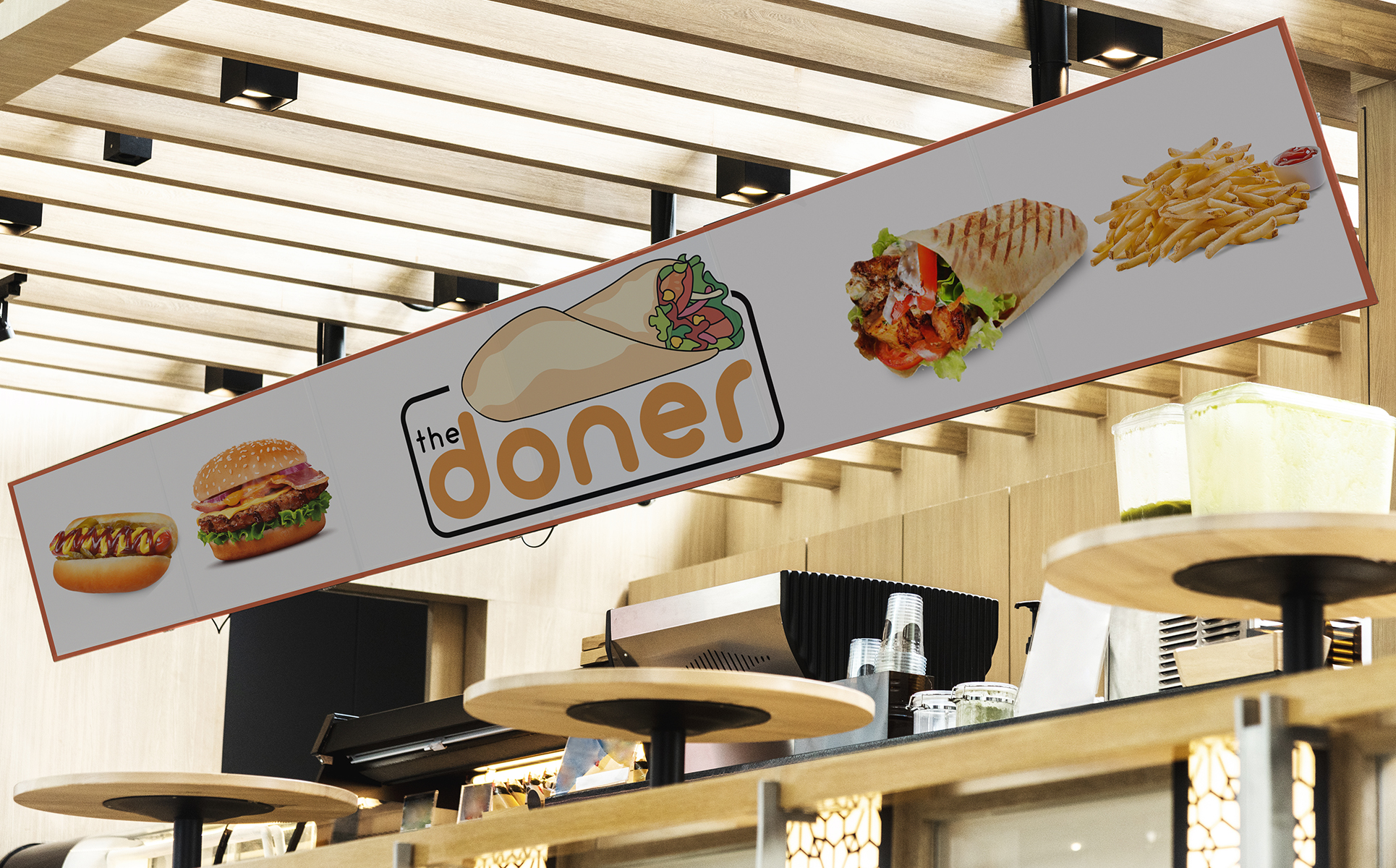 Download Шаблон логотипа "DONER Logo Template" / DONER Logo Template - Шаблон логотипа на тему графика doner,logo,template,fast,food