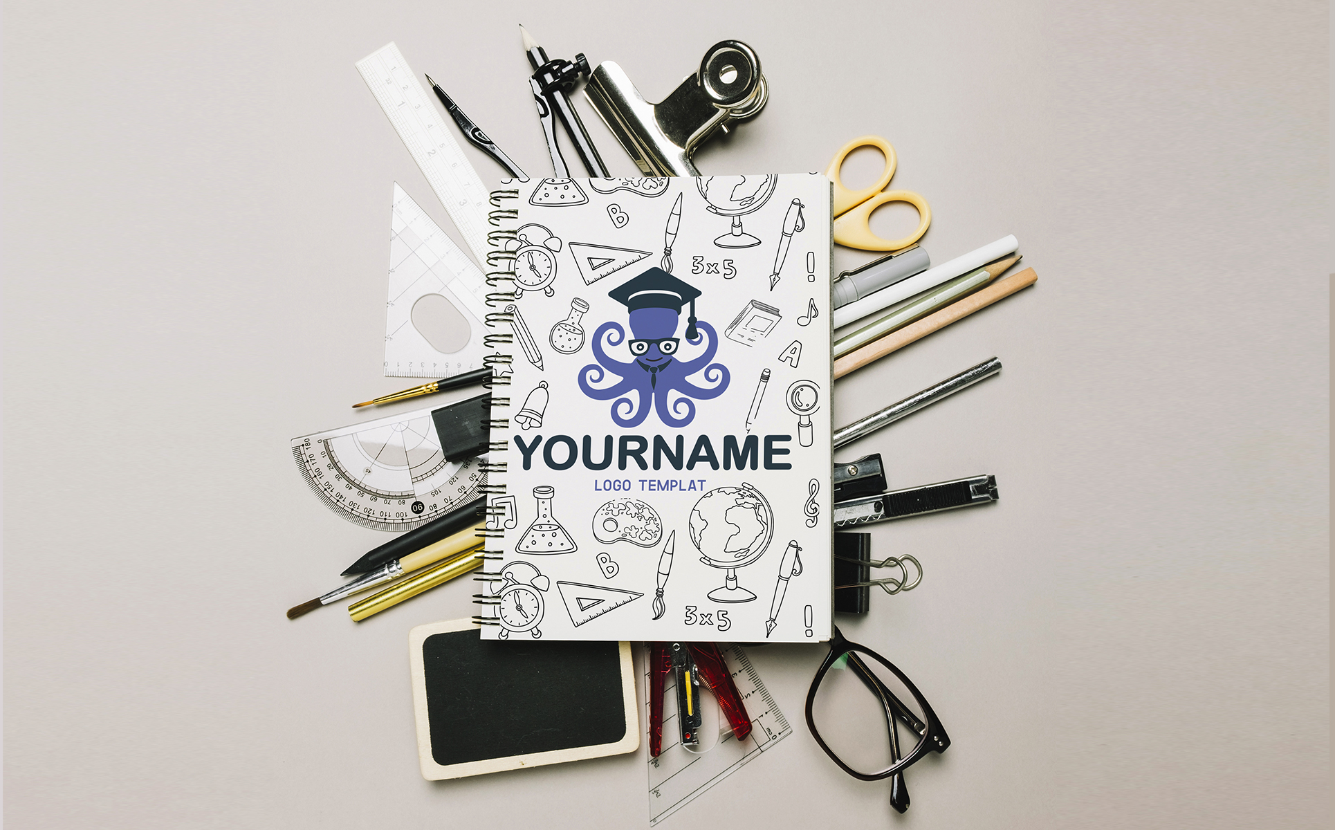 Download Шаблон логотипа "Book Logo Template" / Book Logo Template - Шаблон логотипа на тему графика book,logo,examine,investigate,work,explore,engage,learn,train