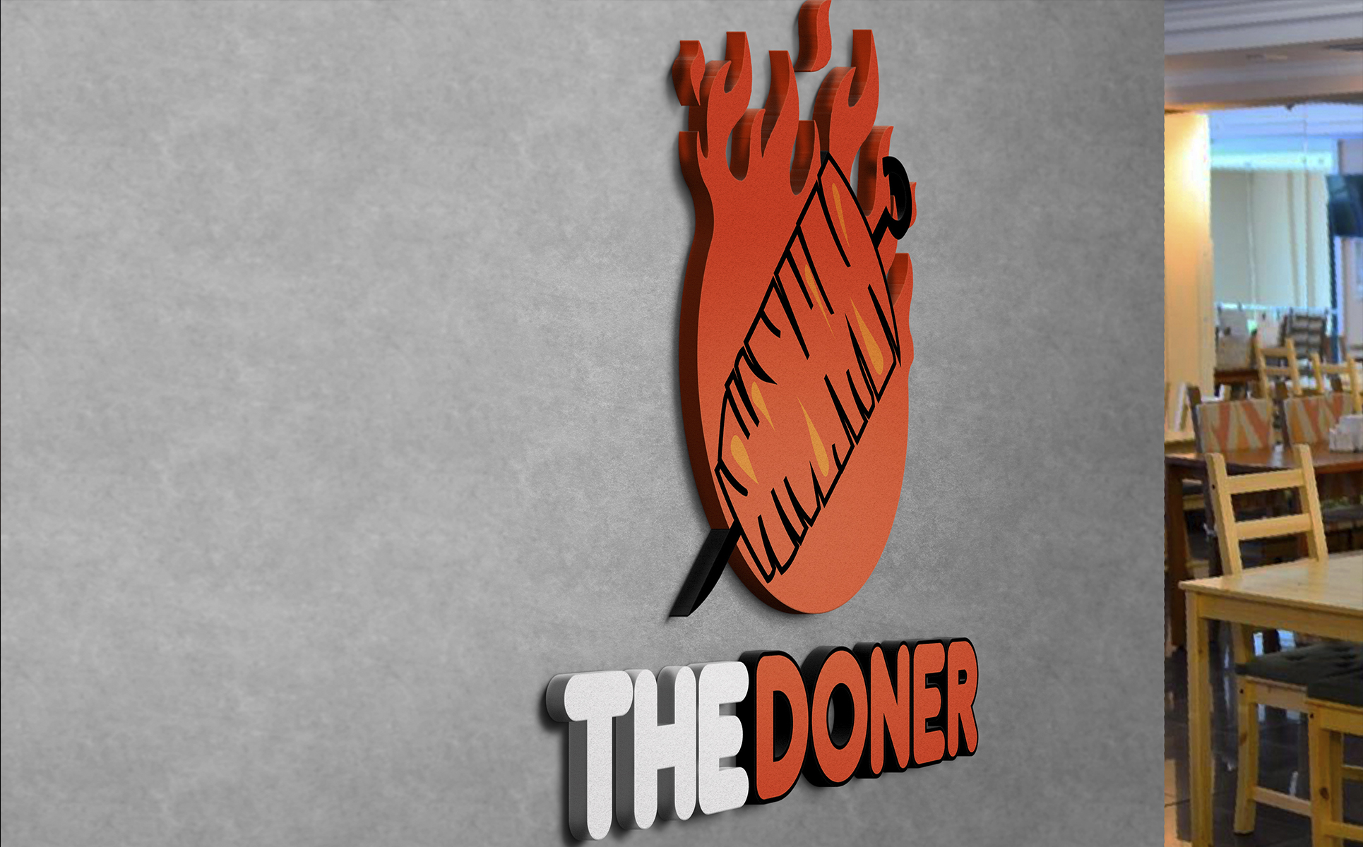 Download Шаблон логотипа "DONER Logo Template" / DONER Logo Template - Шаблон логотипа на тему графика doner,logo,template,kebab,shawarma,bistro,cafe