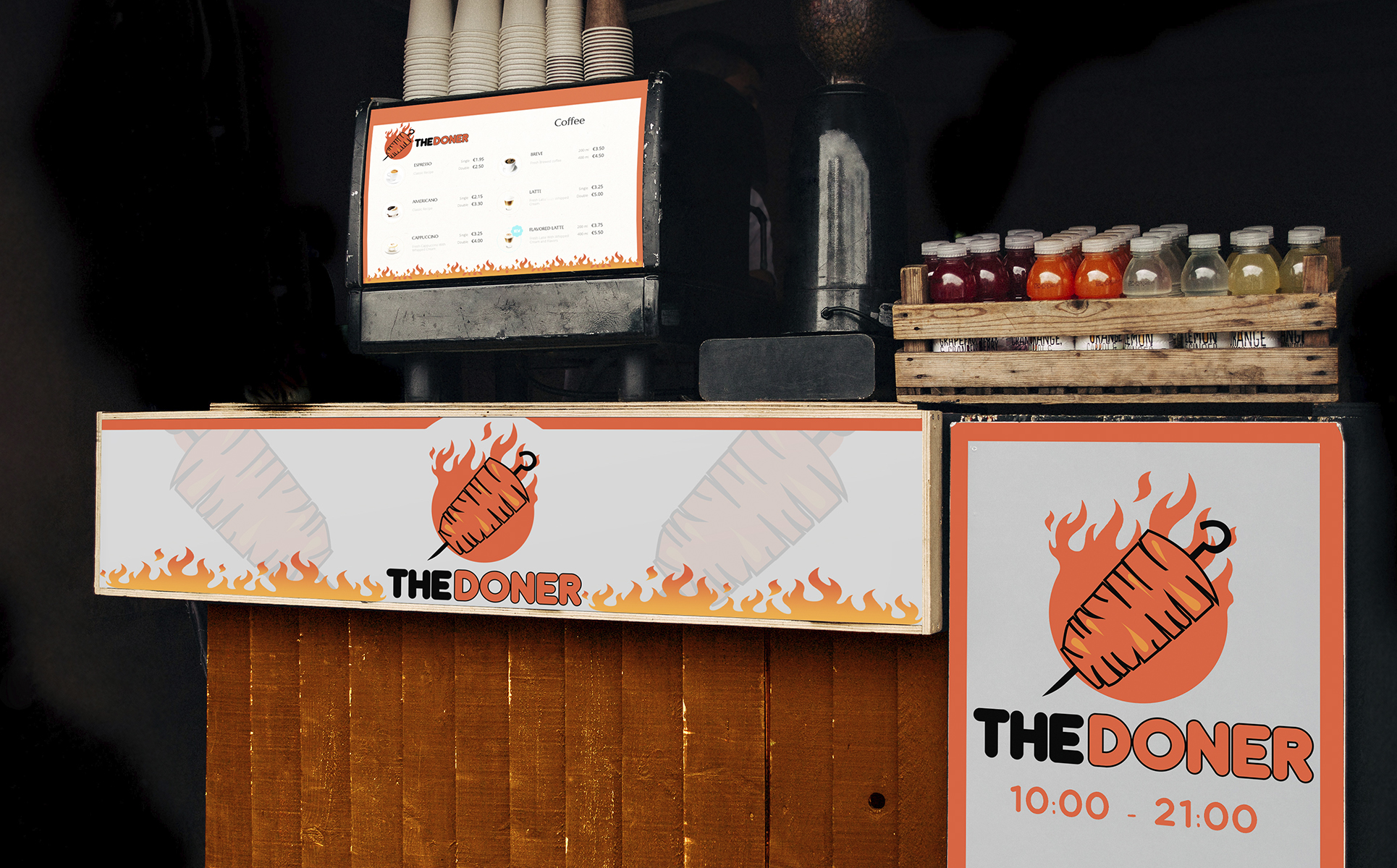 Download Шаблон логотипа "DONER Logo Template" / DONER Logo Template - Шаблон логотипа на тему графика doner,logo,template,kebab,shawarma,bistro,cafe