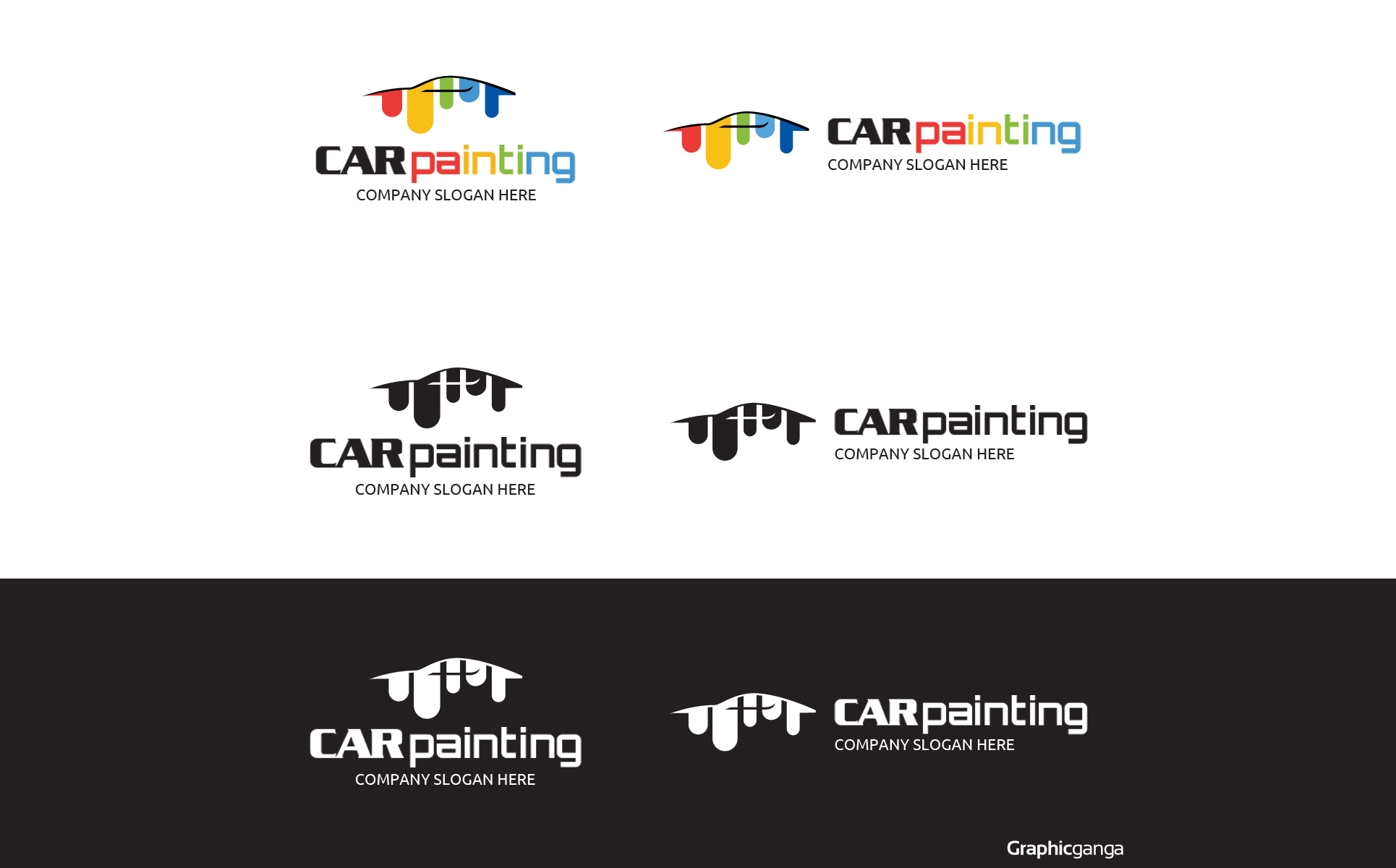 Download Шаблон логотипа "Car Painting Logo Template" / Car Painting Logo Template - Шаблон логотипа на тему графика logo,business,modern,brand,creative,corporate,company,professional,design,web,vector,branding,simple,green,clean,blue,app,color,painting,car