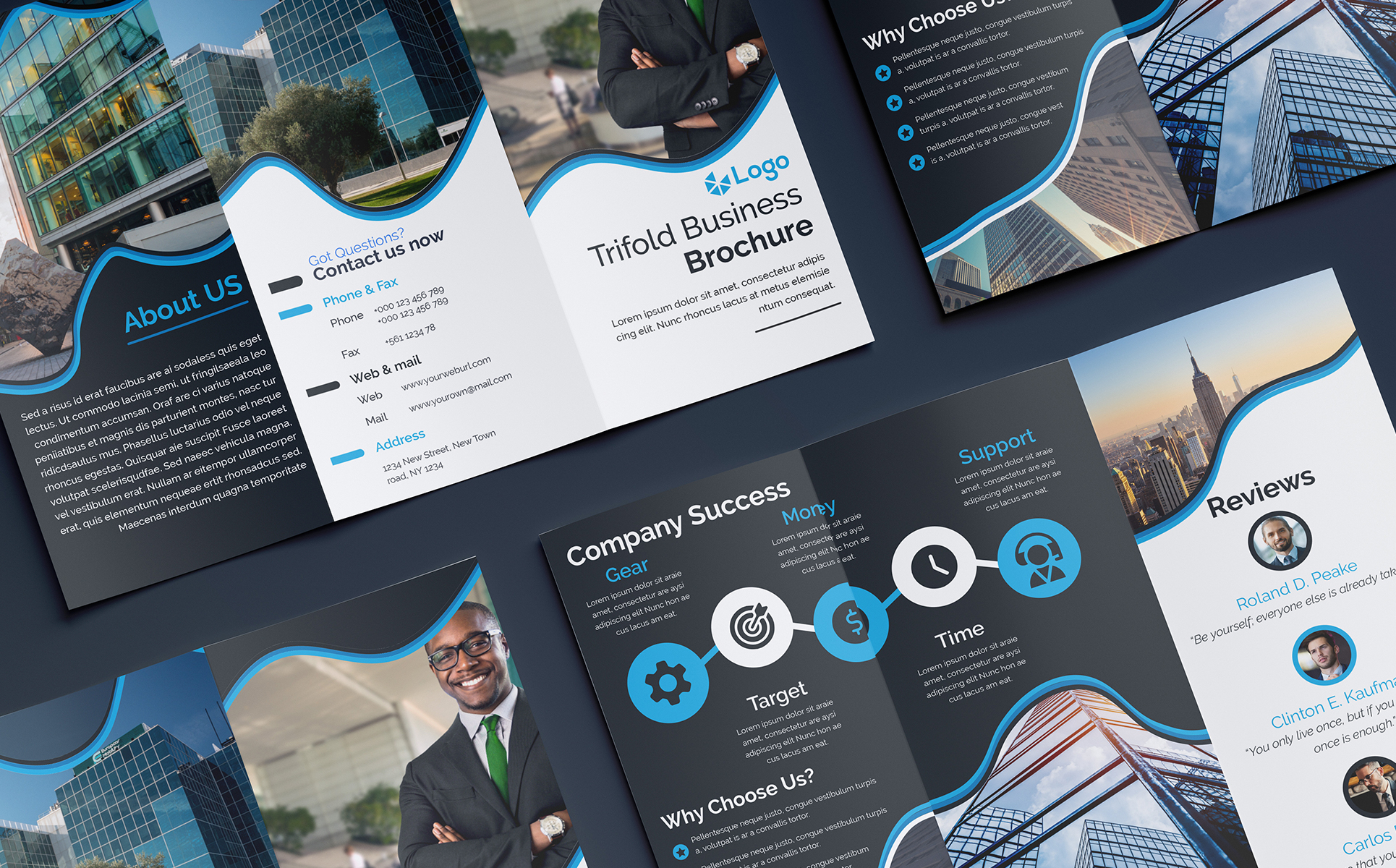 Download Фирменный стиль "Creative Blue Trifold Brochure Design - Corporate Identity Template" / Creative Blue Trifold Brochure Design - Corporate Identity Template - Фирменный стиль brochure,publication,design,presentation,document,concept,template,trifold,promotion,leaflet,corporate,folder,print,marketing,creative,business,vector,company,tri-fold,catalogundefined
