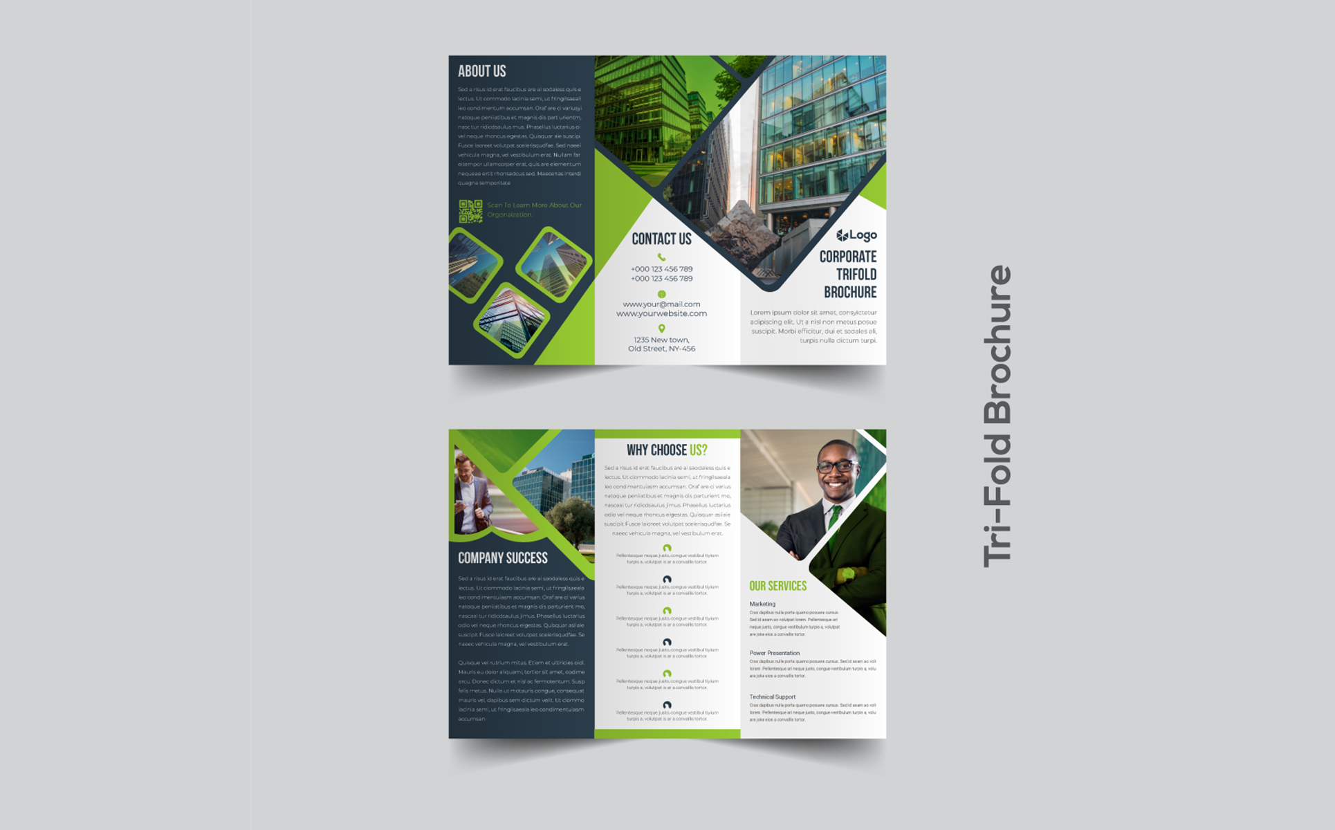 Download Фирменный стиль "Green Trifold Brochure Design - Corporate Identity Template" / Green Trifold Brochure Design - Corporate Identity Template - Фирменный стиль brochure,publication,design,presentation,document,concept,template,trifold,promotion,leaflet,corporate,folder,print,marketing,creative,business,vector,company,tri-fold,catalogundefined