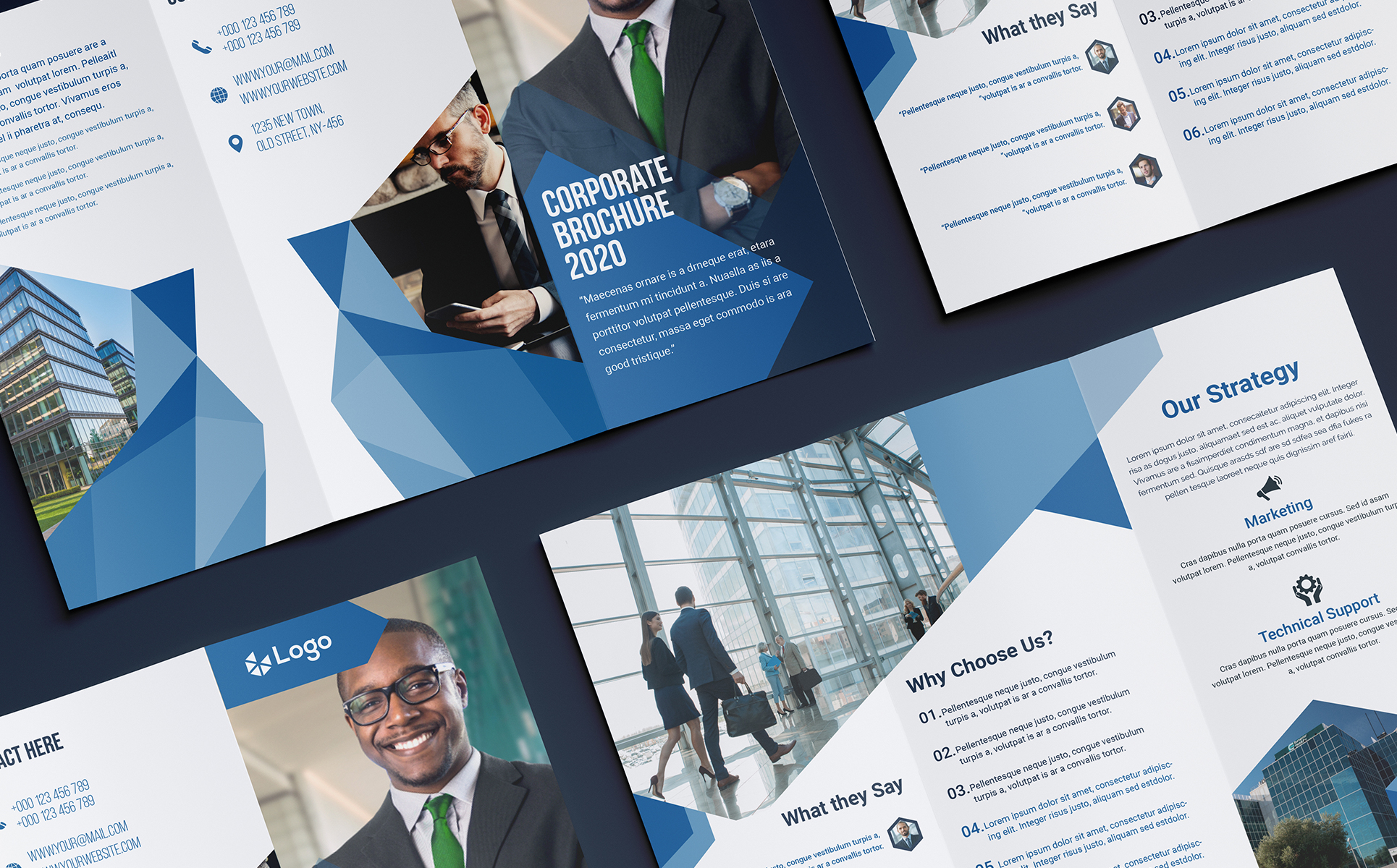 Download Фирменный стиль "Creative Blue Trifold Brochure Design - Corporate Identity Template" / Creative Blue Trifold Brochure Design - Corporate Identity Template - Фирменный стиль на тему графика concept,book,idea,trend,blank,template,trifold,promotion,leaflet,background,corporate,folder,print,marketing,creative,business,vector,company,tri-fold,blue