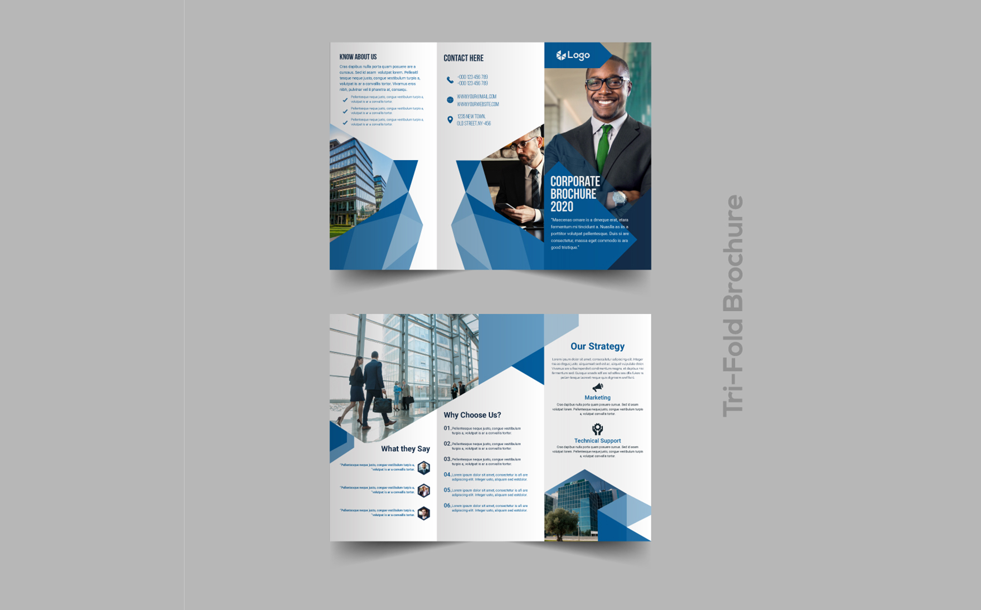 Download Фирменный стиль "Creative Blue Trifold Brochure Design - Corporate Identity Template" / Creative Blue Trifold Brochure Design - Corporate Identity Template - Фирменный стиль на тему графика concept,book,idea,trend,blank,template,trifold,promotion,leaflet,background,corporate,folder,print,marketing,creative,business,vector,company,tri-fold,blue