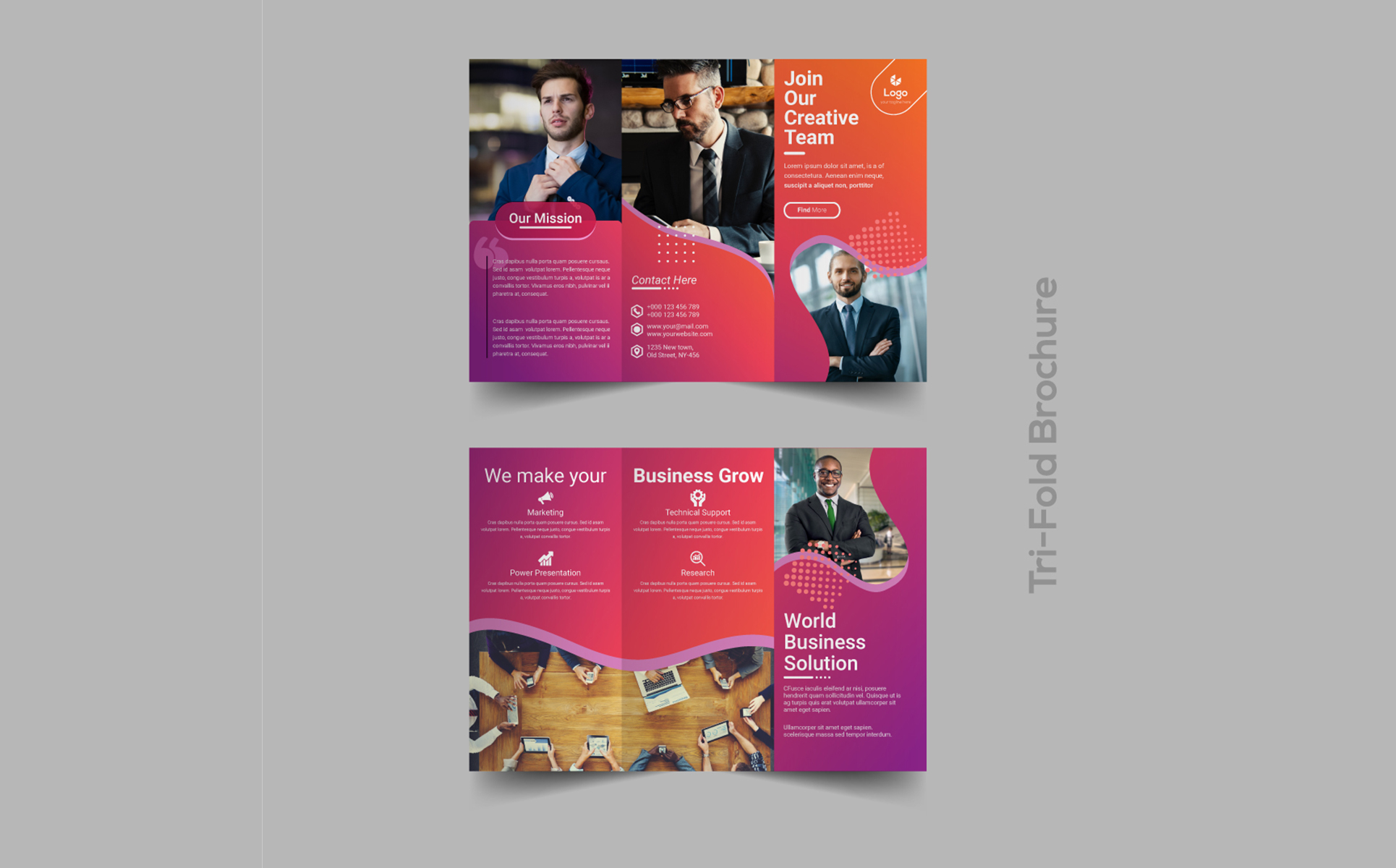 Download Фирменный стиль "Trifold Brochure Design - Corporate Identity Template" / Trifold Brochure Design - Corporate Identity Template - Фирменный стиль на тему графика concept,book,idea,trend,blank,template,trifold,promotion,leaflet,background,corporate,folder,print,marketing,creative,business,vector,company,tri-fold,gradient