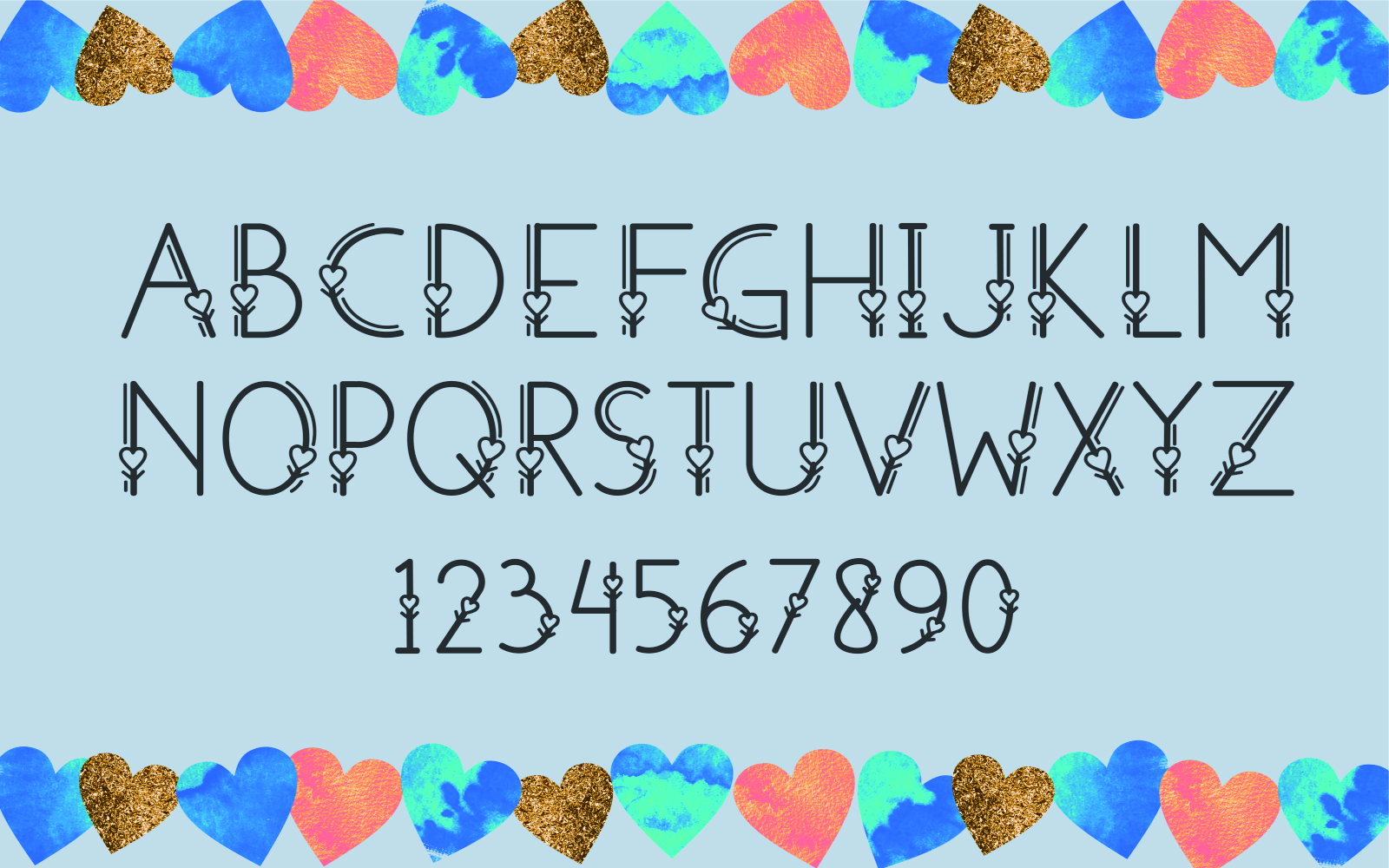 Download Шрифт "Adzkia Font" / Adzkia Font - Шрифт на тему графика fancy,beautiful,cute,love,display,decorativeundefined