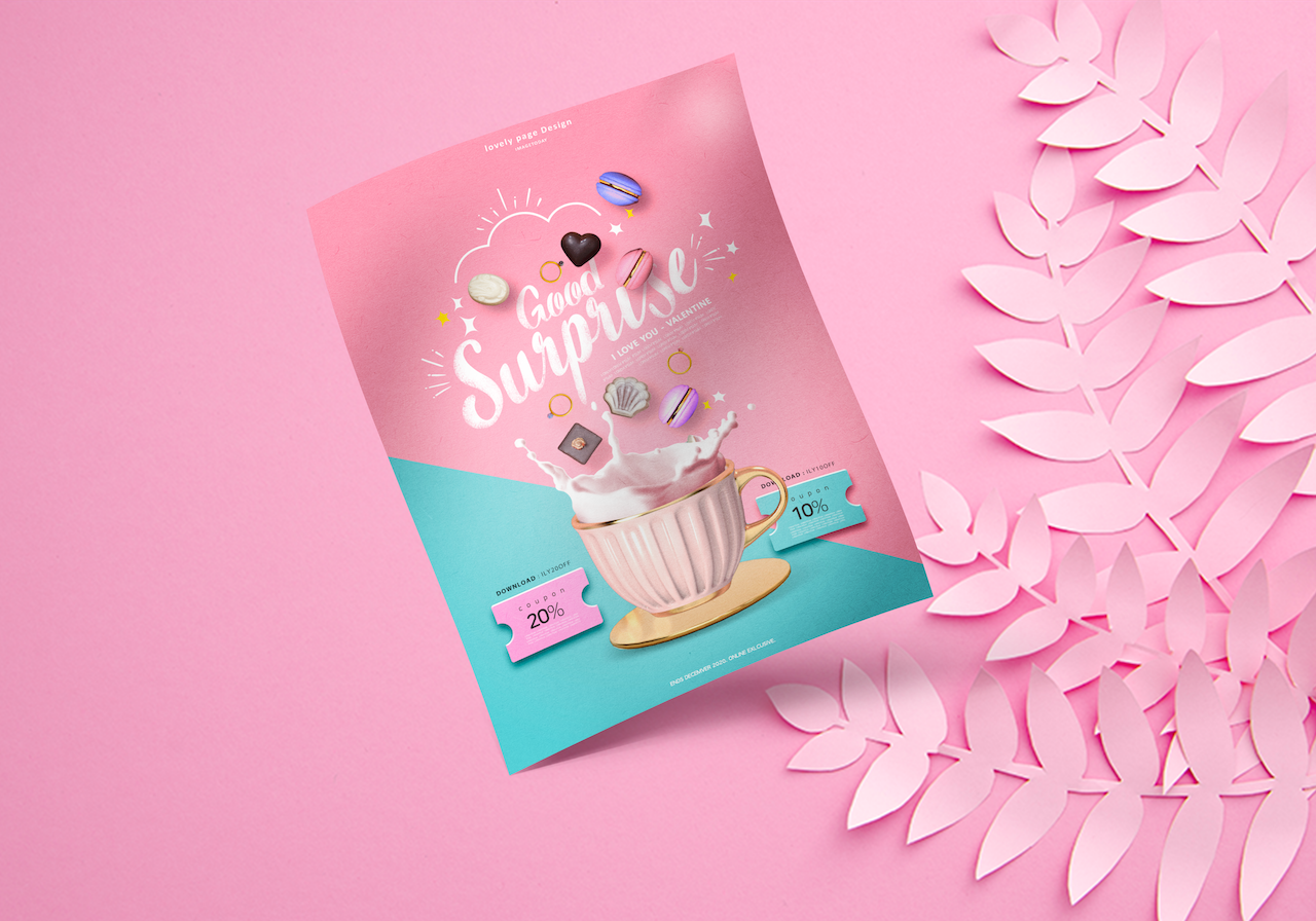 Download Фирменный стиль "Sweet Pink Flyer - Corporate Identity Template" / Sweet Pink Flyer - Corporate Identity Template - Фирменный стиль на тему графика valentine,business,flyer,newsletter,pink,sweet,design,graphic,photoshop,dessert,poster,brochure