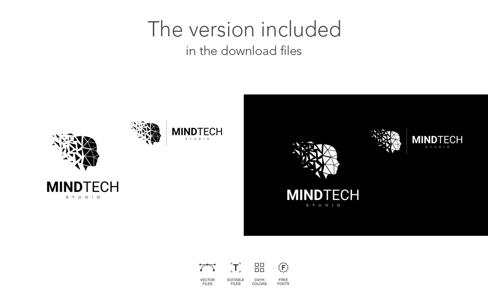 Download Шаблон логотипа "Mind Tech Logo Template" / Mind Tech Logo Template - Шаблон логотипа на тему графика digital logo idea technology innovation concept creative mind vector intelligence think design abstract human learning head creativity icon computer data