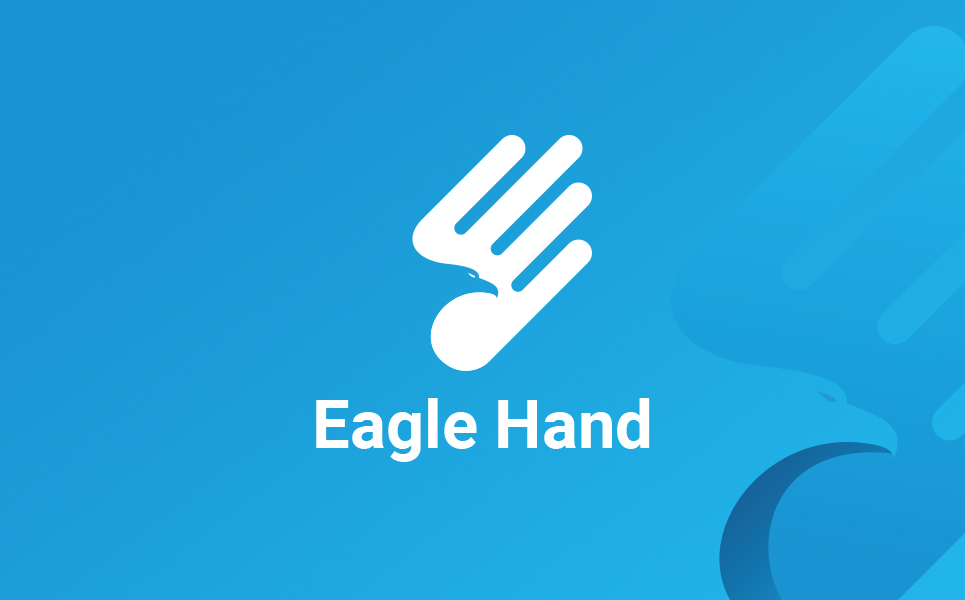 Download Шаблон логотипа "Eagle Hand Logo Template" / Eagle Hand Logo Template - Шаблон логотипа на тему графика eagle hand blue negative tool minimalistic minimalism prey sign logo work bird modern glowes emblem shape blueundefined