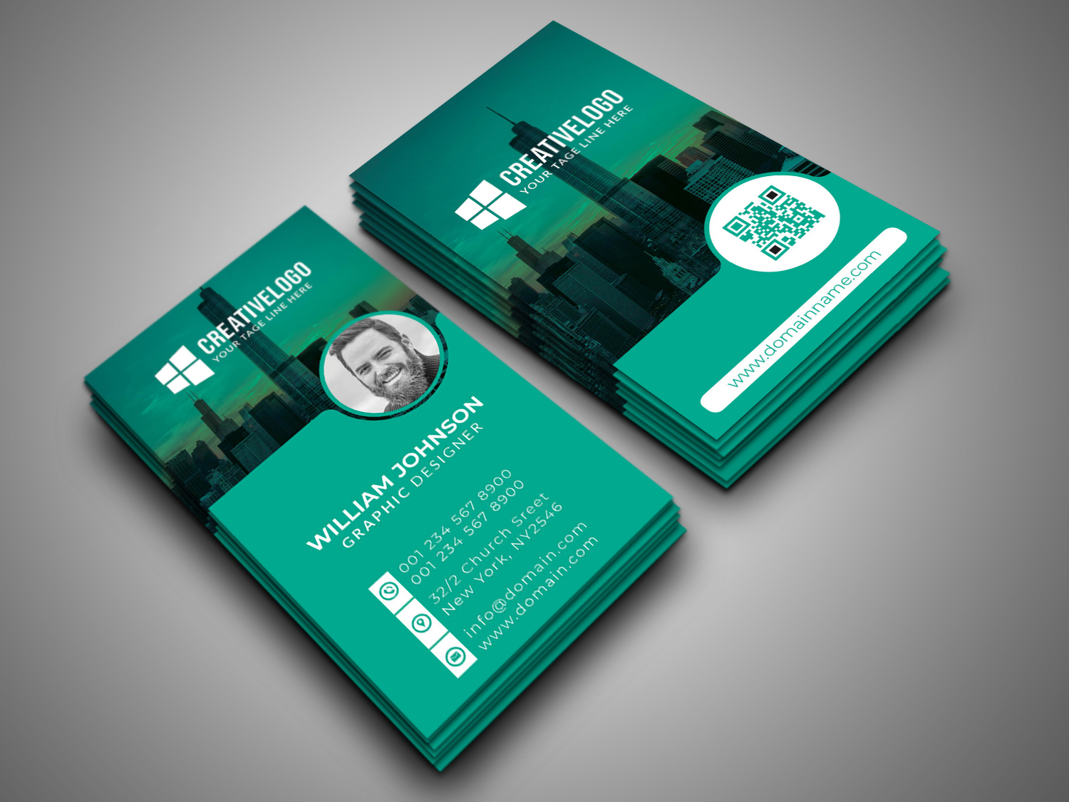 Download Фирменный стиль "Business Card - Corporate Identity Template" / Business Card - Corporate Identity Template - Фирменный стиль на тему графика modern personal card black blue business design clean corporate creative elegant green line minimalist template indesign print simple stylish trendy