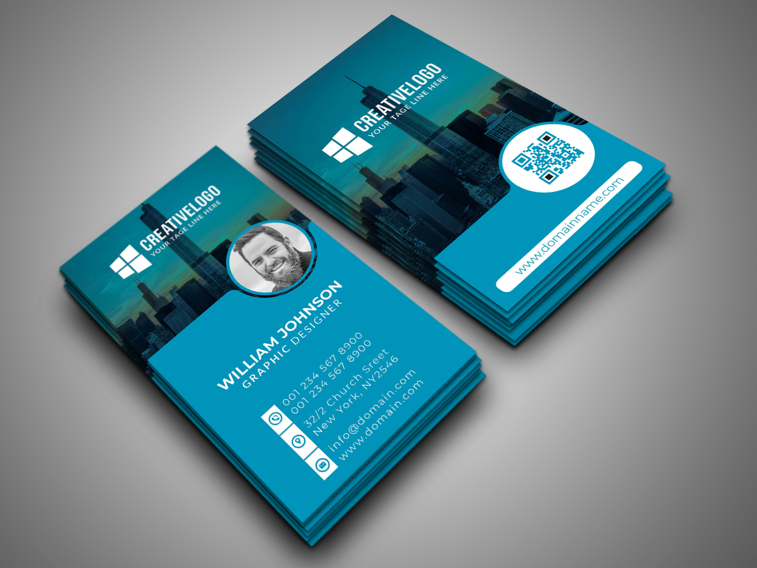 Download Фирменный стиль "Business Card - Corporate Identity Template" / Business Card - Corporate Identity Template - Фирменный стиль на тему графика modern personal card black blue business design clean corporate creative elegant green line minimalist template indesign print simple stylish trendy