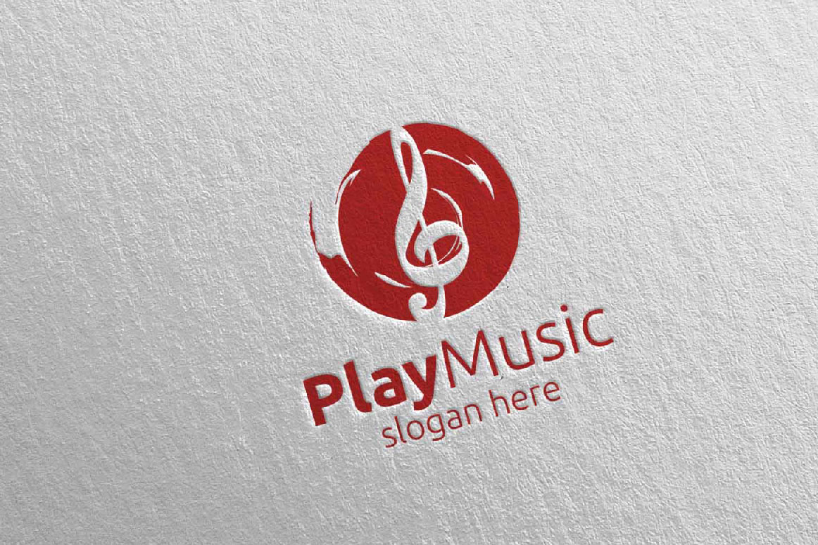 Download Шаблон логотипа "Abstract Music with Note and Play Concept 44 Logo Template" / Abstract Music with Note and Play Concept 44 Logo Template - Шаблон логотипа на тему графика music logo karaoke melody movie multimedia record voice singer note sound song play video volume audio vector compose disco abstract