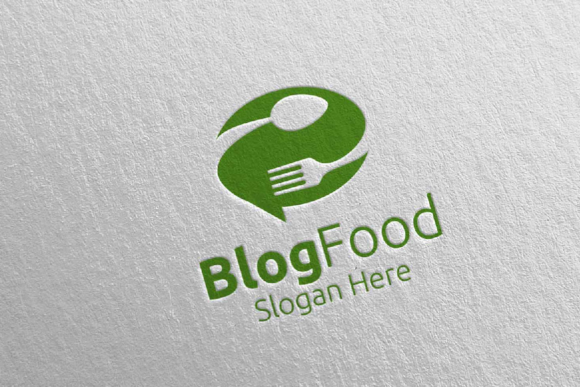 Download Шаблон логотипа "Blog Healthy Food for Restaurant or Cafe 10 Logo Template" / Blog Healthy Food for Restaurant or Cafe 10 Logo Template - Шаблон логотипа на тему графика food logo fork fresh cafe catering chef cooking restaurant knife diet eat eco green kitchen vegetarian spoon supplement nutrition blog