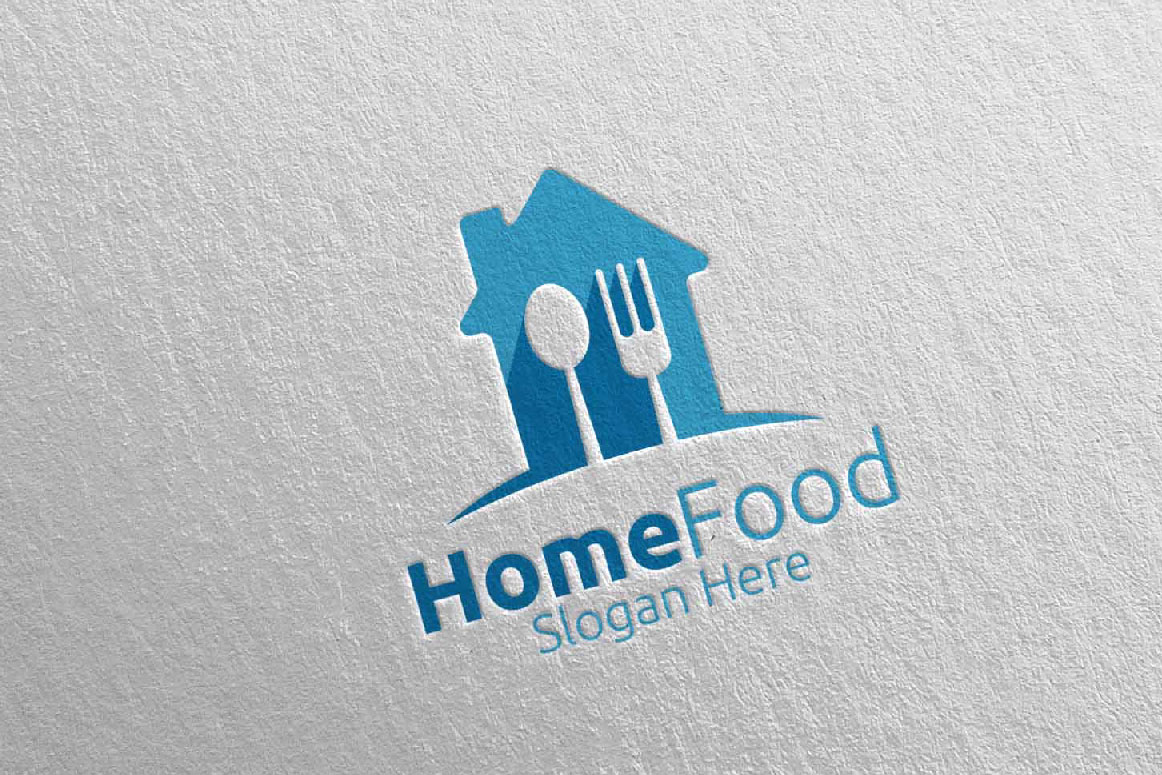 Download Шаблон логотипа "Home Food  for Restaurant or Cafe 28 Logo Template" / Home Food  for Restaurant or Cafe 28 Logo Template - Шаблон логотипа на тему графика food logo fork fresh cafe catering chef cooking restaurant knife diet eat green kitchen home vegetarian spoon supplement nutrition vegan