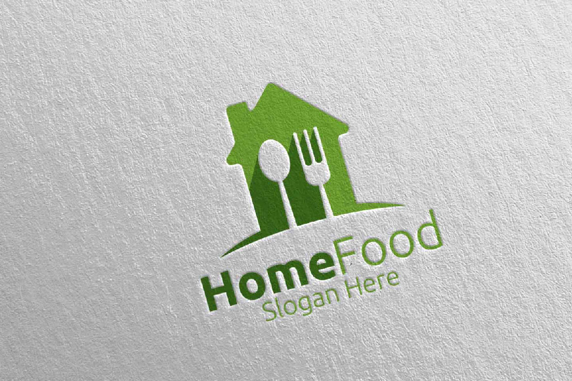 Download Шаблон логотипа "Home Food  for Restaurant or Cafe 28 Logo Template" / Home Food  for Restaurant or Cafe 28 Logo Template - Шаблон логотипа на тему графика food logo fork fresh cafe catering chef cooking restaurant knife diet eat green kitchen home vegetarian spoon supplement nutrition vegan