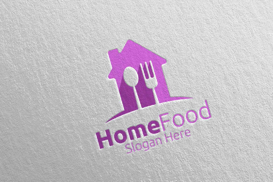 Download Шаблон логотипа "Home Food  for Restaurant or Cafe 28 Logo Template" / Home Food  for Restaurant or Cafe 28 Logo Template - Шаблон логотипа на тему графика food logo fork fresh cafe catering chef cooking restaurant knife diet eat green kitchen home vegetarian spoon supplement nutrition vegan