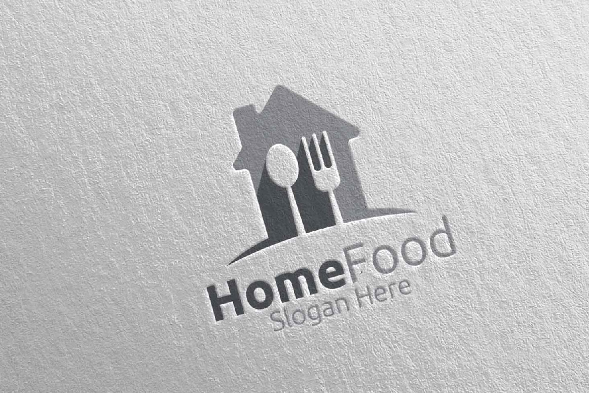 Download Шаблон логотипа "Home Food  for Restaurant or Cafe 28 Logo Template" / Home Food  for Restaurant or Cafe 28 Logo Template - Шаблон логотипа на тему графика food logo fork fresh cafe catering chef cooking restaurant knife diet eat green kitchen home vegetarian spoon supplement nutrition vegan