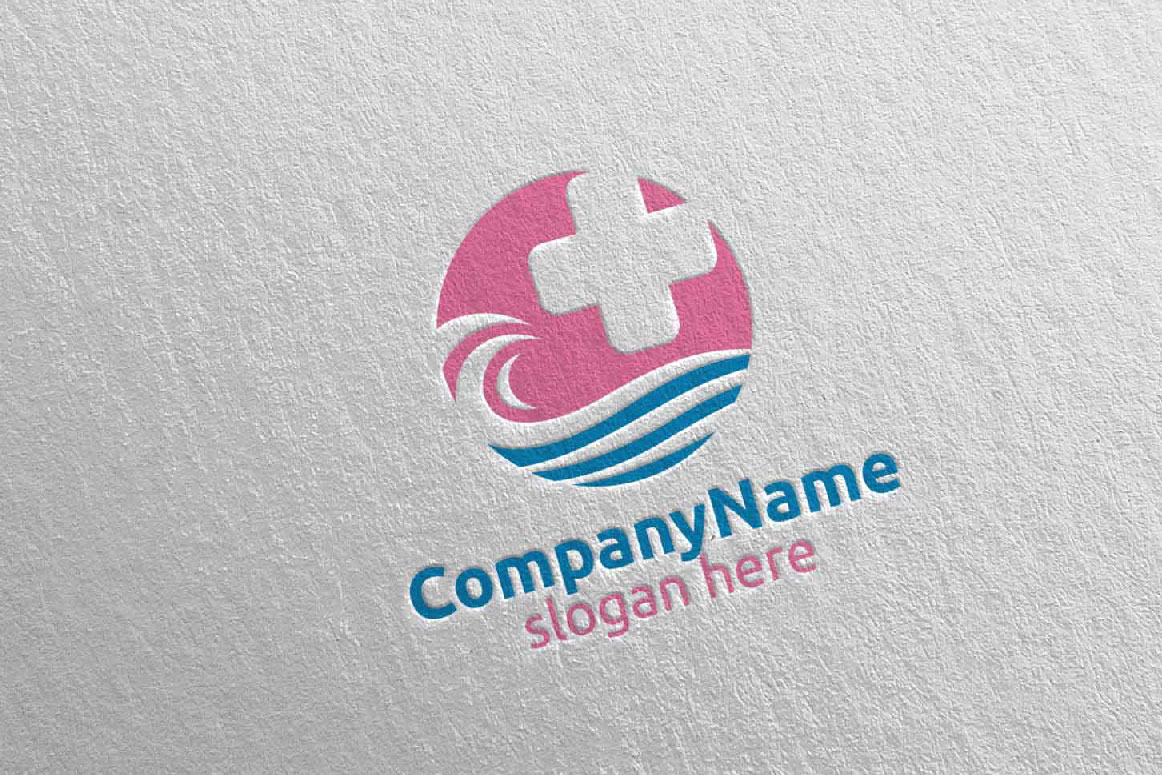 Download Шаблон логотипа "Cross Wave Medical Hospital 32 Logo Template" / Cross Wave Medical Hospital 32 Logo Template - Шаблон логотипа на тему графика pet medicine emergency pharmacy doctor pharmaceutical plus cross clinic logo health care hospital medical donor service vector healthcare icon blood